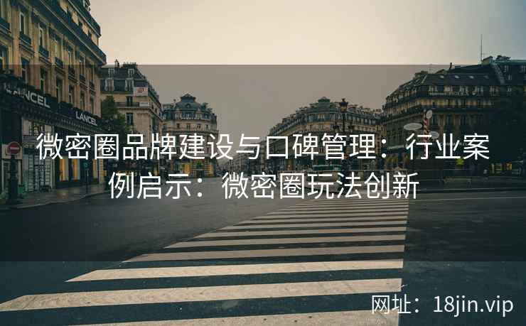 微密圈品牌建设与口碑管理：行业案例启示：微密圈玩法创新