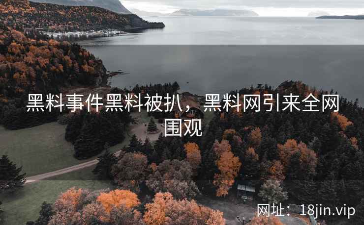 黑料事件黑料被扒，黑料网引来全网围观